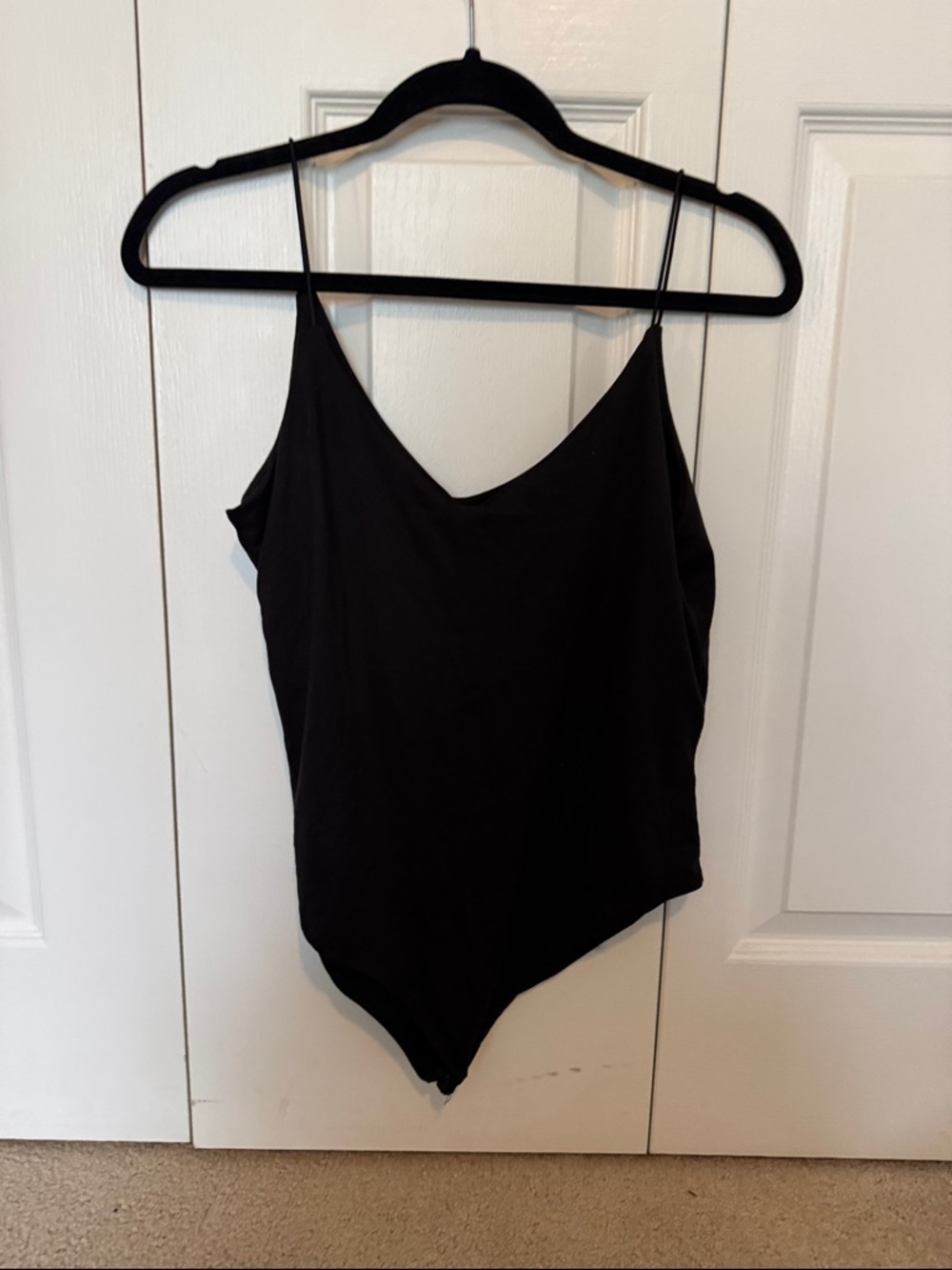 Black Women's V-Neck Bodysuit